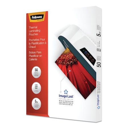 Fellowes ImageLast Laminating Pouch w/UV Protection, 5 mil, 9x11.5, Clear, PK50 5204002